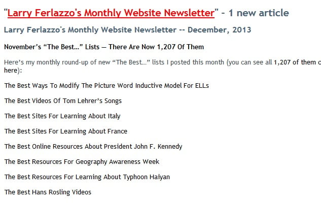 Just Sent-Out Free Monthly Email Newsletter