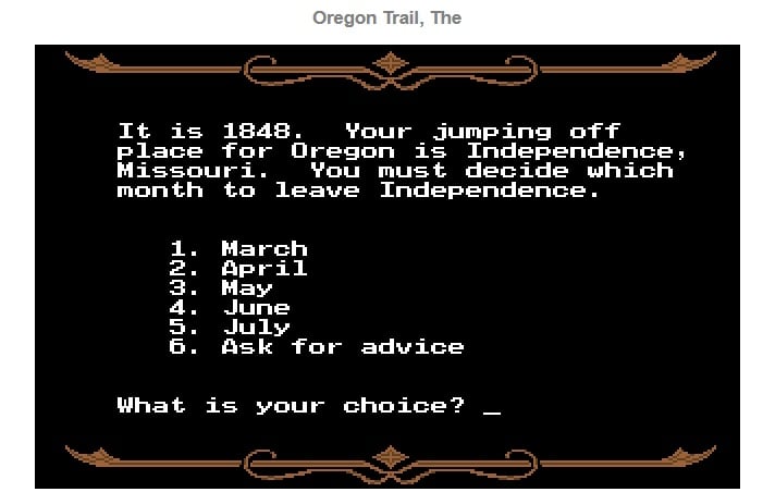 The Oregon Trail” Video Game Lives Again Online!