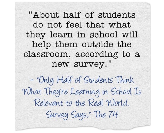 Statistic Of The Day: Students Don’t Feel Lessons Are Relevant (Maybe ...