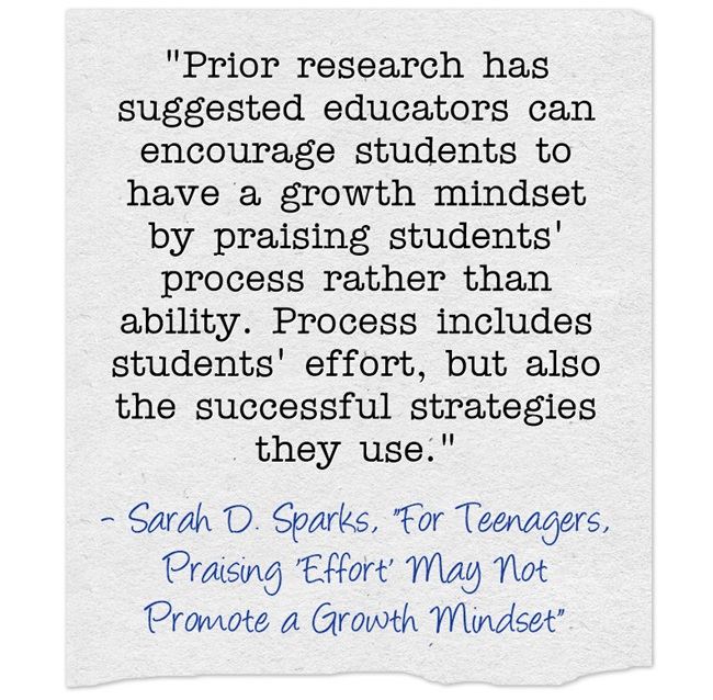 A Look Back: “Important Reminder That We Need To Praise Process To Support A Growth Mindset”