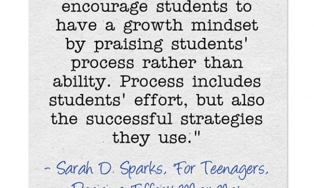 A Look Back: “Important Reminder That We Need To Praise Process To Support A Growth Mindset”