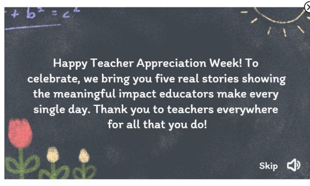 Videos: Today’s Google Doodle In The U.S. Celebrates Teacher Appreciation Week!