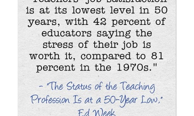 Depressing Statistic Of The Day: Lots Of Teachers Are Not Happy