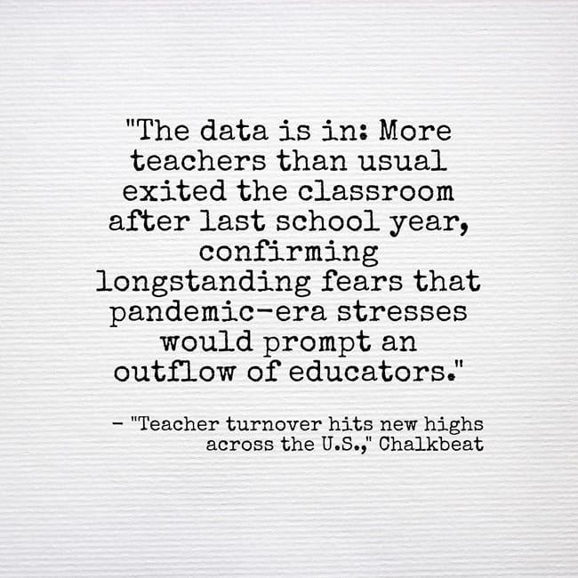 “The Data Is In” & No Teachers Are Surprised – A Lot Of Us Are Leaving ...