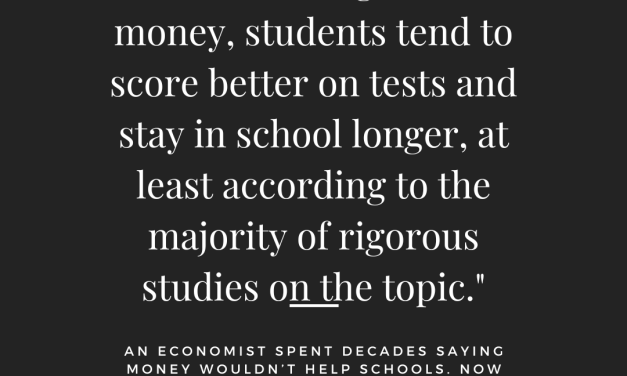 New Paper, From Surprising Author, Finds – Wait For It – Money Matters To Schools
