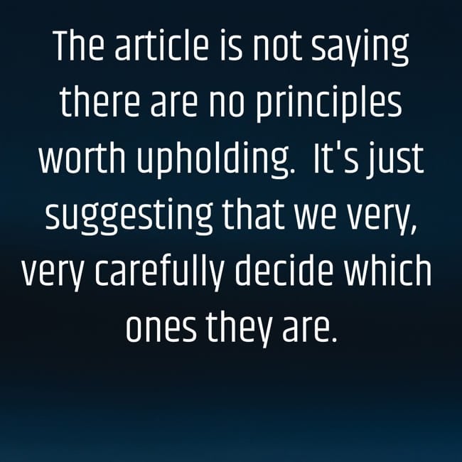 The Importance Of Being Unprincipled